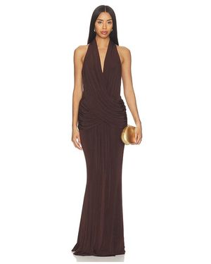 Elliatt Simone Cowl Neck Gown - Brown