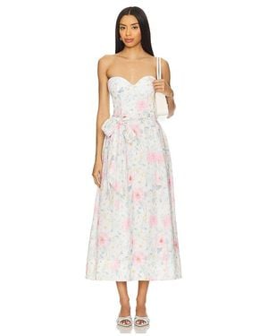 Bardot Floral Printed Tie Midi Dress - White