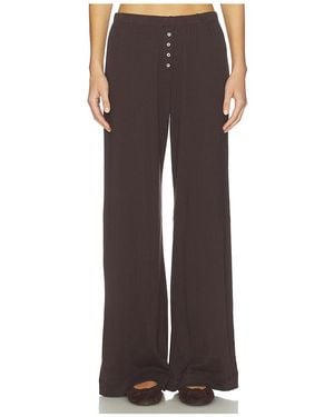 Leset Pointelle Boxer Pant - Brown