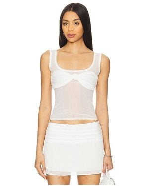 Lovers + Friends Nani Sheer Top - White
