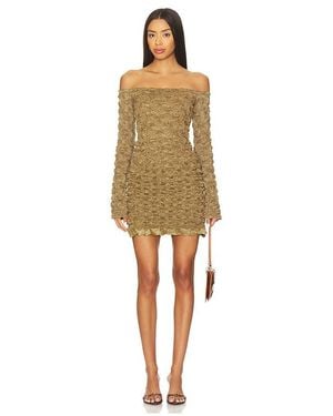 Prabal Gurung Off-Shoulder Long Sleeve Mini Dress - Natural