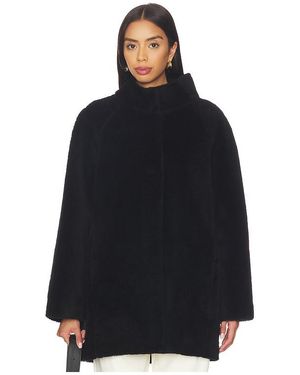 AEXAE Chaqueta De Borrego Con Cuello Alto Y Largo Medio En Color Negro Talla (También En Xs, S, M)