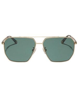 DIFF Gafas De Sol Berkely En Color Oro Metálico Talla En - Verde