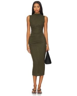 Enza Costa Silk Knit Sleeveless Twist Midi Dress - Green
