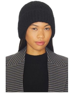 Jocelyn Rib Knit Cuffed Hat - Black