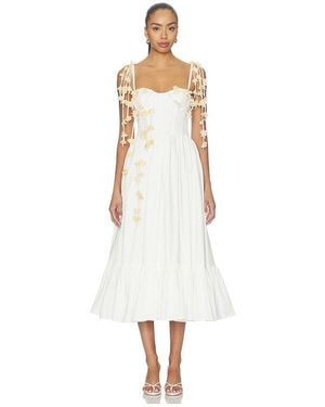 PATBO Tricoline Lotus Midi Dress - White