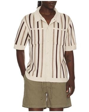 Central Park West Rowan Striped Shirt - Natural