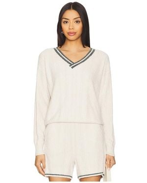 Barefoot Dreams Cozychic Light Pointelle Pullover - White