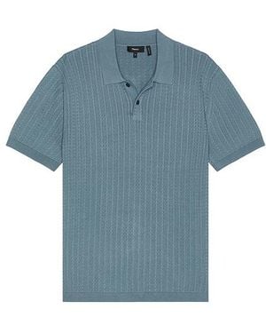 Theory Polohemd Ribbed - Blau