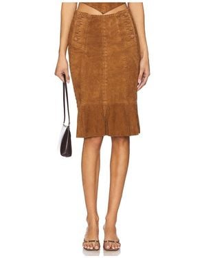 Urban Outfitters Handkerchief Leather Skirt - Brown