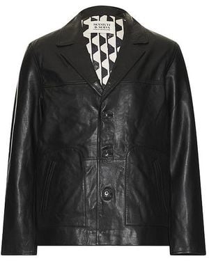 Scotch & Soda Blazerjacke Leather - Schwarz