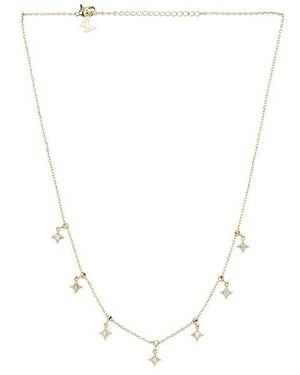By Adina Eden Cz Muli Starburst Dangling Necklace - Metallic