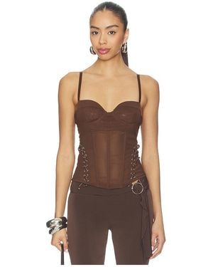 Miaou Christina Corset Top - Brown