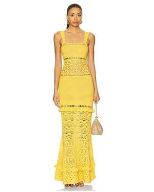 retroféte Kleid Aus Häkelspitze Winona - Gelb