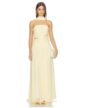 Self-Portrait Georgette Scarf Midi Dress - Natural