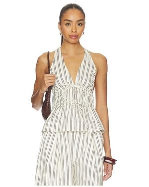 WeWoreWhat Halter Peplum Top - White