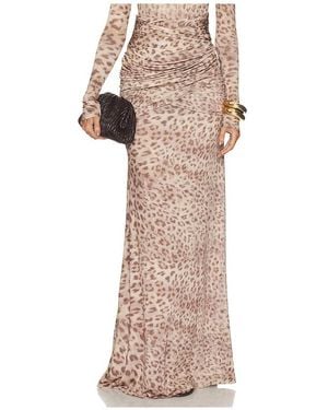 LAPOINTE Printed Jersey Shirred Hip Skirt - Natural