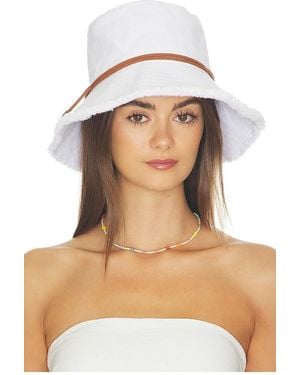 Hat Attack Fringed Bucket Hat - White