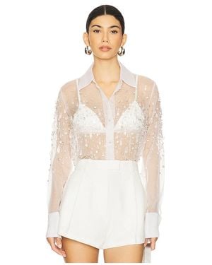 retroféte Bluse Mit Verzierungen Aubriella - Weiß