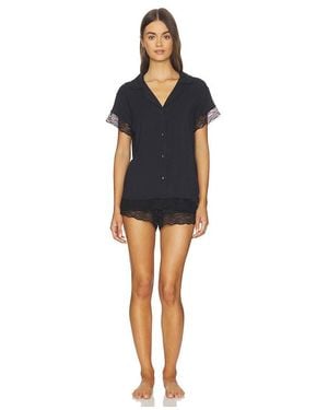 Eberjey Malou Short Pajama Set - Black