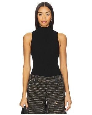Alice + Olivia Darcey Novelty Ribbed Tank - Black