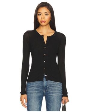 Sanctuary Lightweight Ribbed Cardi Top - Black