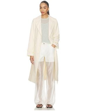 SOIA & KYO Blaire Packable Trench Coat - White