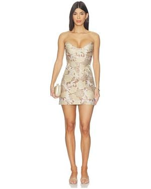 SAU LEE Nico Brocade Dress - Natural