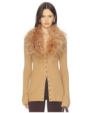 Lovers + Friends Jovana Feather Cardigan - Natural