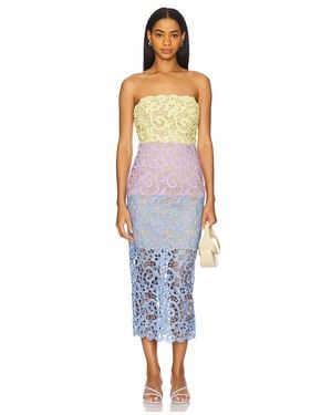 MILLY Vestido Midi Kait Trois En ,Lemon Talla (También En 12, 2, 4, 6, 8) - Azul