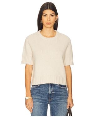 Soft Goat Grobstrick-Kurzarmpullover - Blau