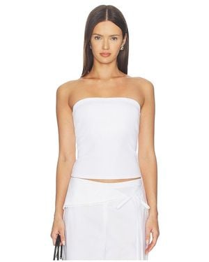 Enza Costa Cotton Rib Bandeau Top - White