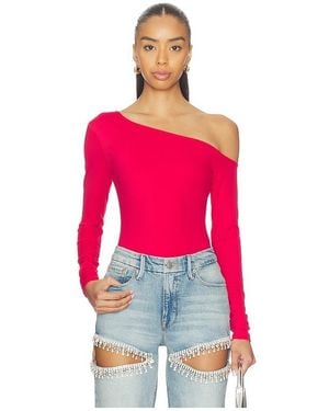 GOOD AMERICAN Weightless Sculpting One Shoulder Top - Red
