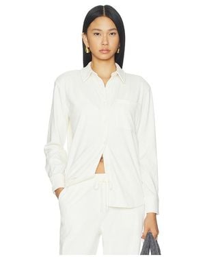 Beyond Yoga Breathe Easy Corduroy Button Front Shirt - White