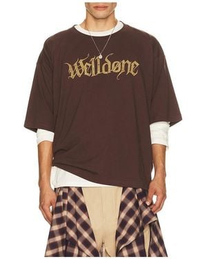 we11done Devil Arms Up T-Shirt - Brown