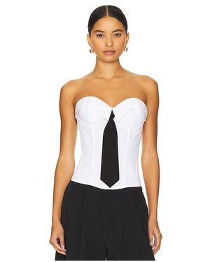 GUIZIO Chrys Pinstripe Corset - White