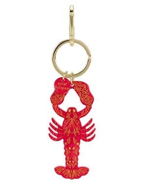 Solar Eclipse Hand-Painted Lobster Bag Charm + Keychain - Red