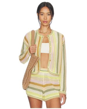Zimmermann Indra Stripe Crochet Cardigan - Natural