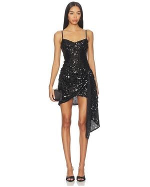 Area Wrapped Sequin Mini Dress - Black