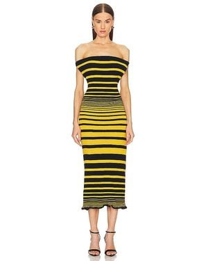 George Trochopoulos Caterpillar Midi Dress - Yellow