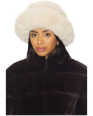Jocelyn Oversized Faux Fur Bucket Hat - Black