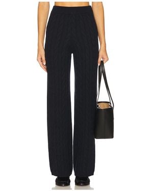 Soft Goat Cable Knit Pant - Blue