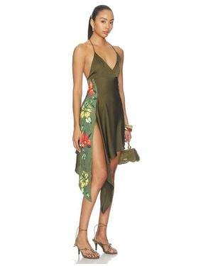 Juliet Johnstone Vestido The Split Petal En Color Verde Oliva Talla (También En M, S, Xs)