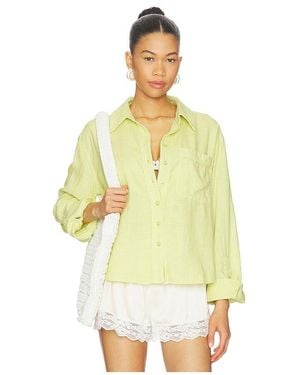 Free People X We The Free Linen Laurel Top - Yellow