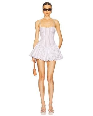 Helsa Stripe Bubble Mini Dress - White