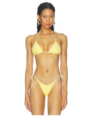 Indah Calista Triangle Halter Bikini Top - Orange
