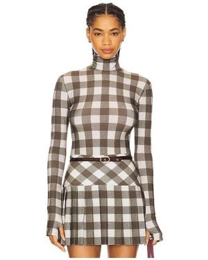 Norma Kamali Slim Fit Long Sleeve Turtleneck Top - White