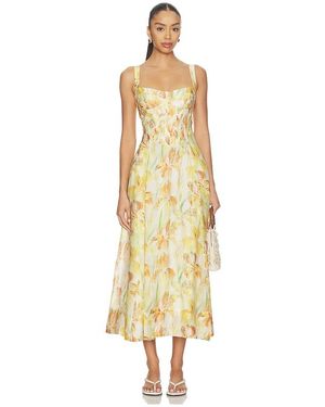 Bardot ROBE ADALINE en Yellow - Métallisé