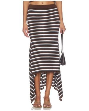 Monse Stripe Cascade Skirt - Black