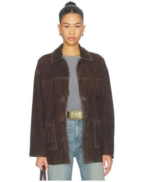 Nili Lotan Foudre Fringes Suede Jacket - Brown